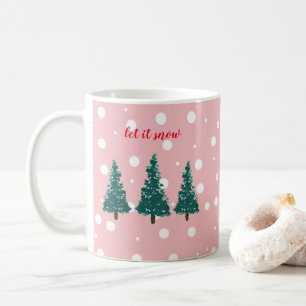 Mug Illustration d'arbre de Noël Laisser neiger café M