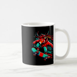 Mug Illustration d'art de cerf rouge funky cool en ska