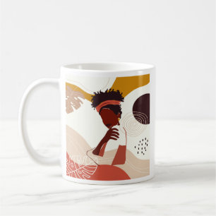 Mug Illustration d'art de femme noire, impression de p