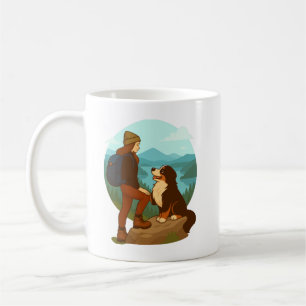 Mug Illustration d'aventure de fille et de chien de mo