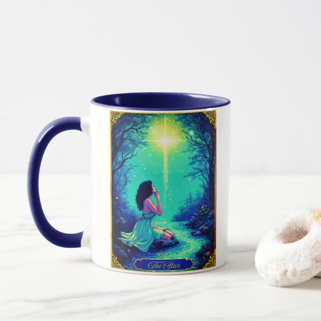 Mug Illustration de carte de tarot, L'Étoile (Avec donut)