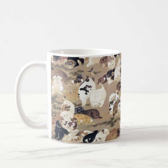 Mug Illustration de cent chiens par Ito Jakuchu (Gauche)