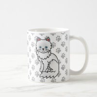 Illustration de chat de dessin animé mignon persan