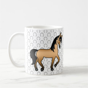 Mug Illustration de cheval trottant de dessin animé mi