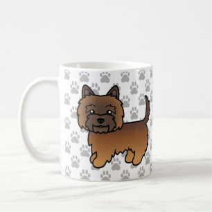 Mug Illustration de chien Cairn Terrier Bringé Rouge &