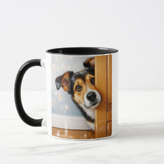 Mug Illustration de chien mignon curieux 