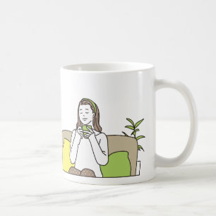 Mug Illustration de citation de buveur de café mignon