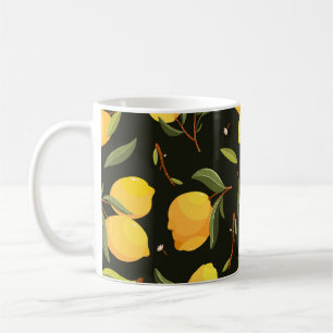 Mug Illustration de citron : Motif peint à la main san