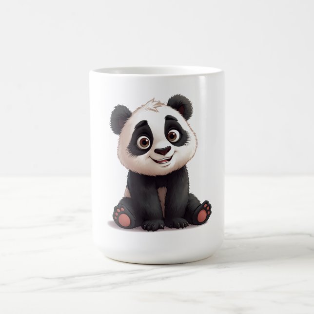 Mug Illustration de dessin animé d'ours panda assis (Centre)