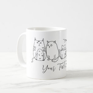Mug Illustration de dessin artistique de la chat gang 