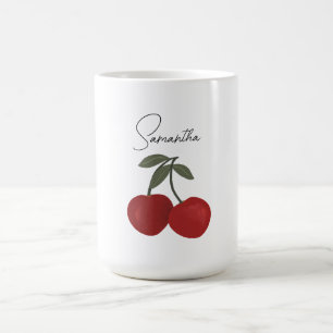 Mug Illustration de deux cerises rouges Art de fruit