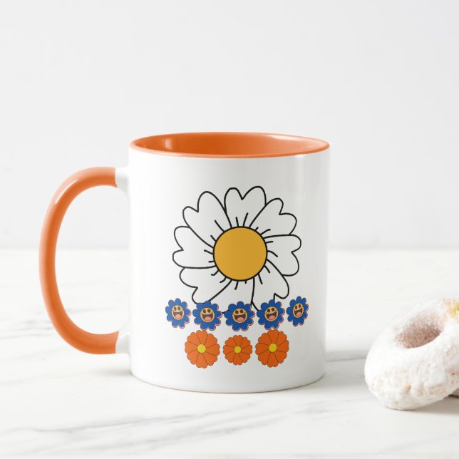 Mug Illustration de fleurs (Avec donut)