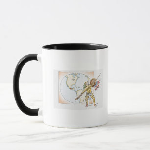 Mug Illustration de guerrier aztèque de Jaguar