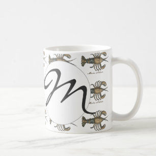 Mug Illustration de homard vintage : damas côtier