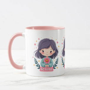 Mug Illustration de Kawaii "Be Kind" - Art Intéressant