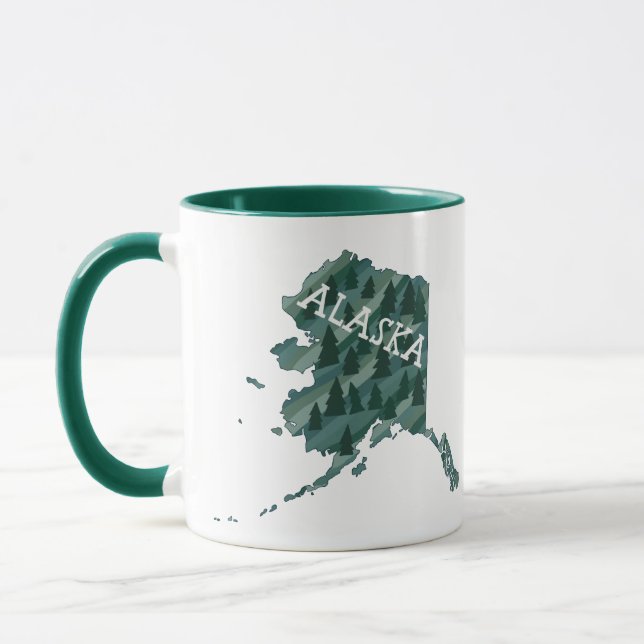 Mug Illustration de la carte de l'état de l'Alaska (Gauche)