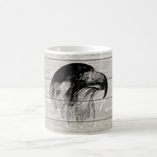 Mug Illustration de la tête de faucon pèlerin vintage