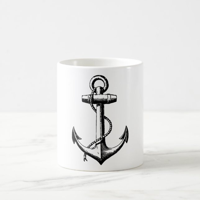 Mug Illustration de l'Ancre nautique vintage (Centre)