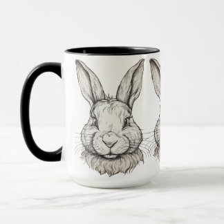 Mug Illustration de lapin esthétique vintage
