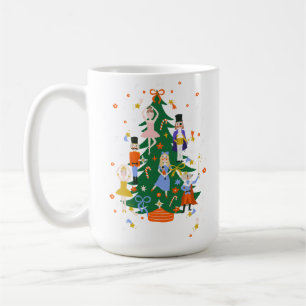 Mug Illustration de l'arbre de Noël mignon avec couron