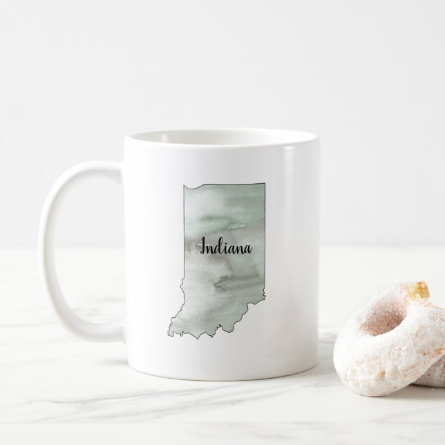 Mug Illustration de l'état de l'Indiana (Avec donut)
