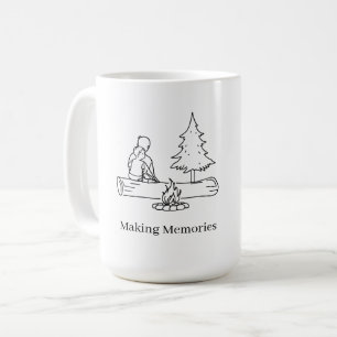 Mug Illustration de ligne minimaliste de papa de campi
