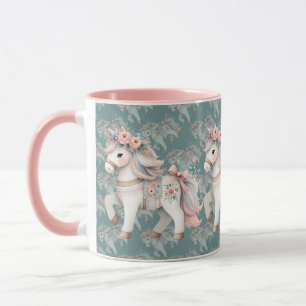 Mug Illustration de l'Imaginaire Floral Pastel Horse