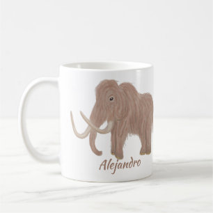 Mug Illustration de mammouth laineux Brown personnalis