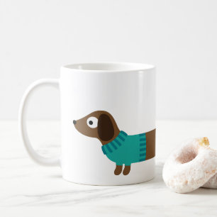 Mug Illustration de mignons longs Dachshund