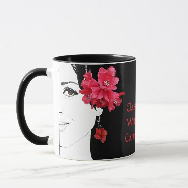 Mug Illustration de mode florale personnalisable face  (Gauche)