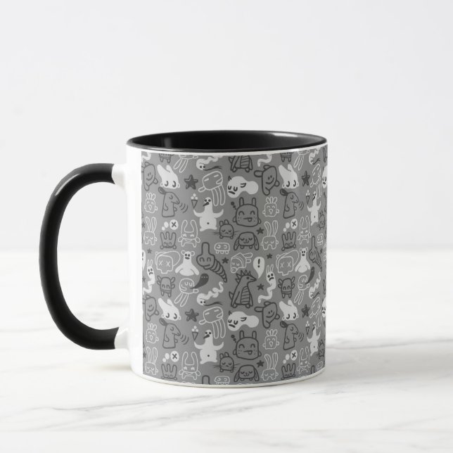 Mug illustration de motif de griffonnages (Gauche)