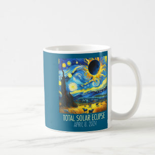 Mug Illustration de nuit étoilée d'éclipse solaire tot