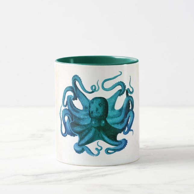 Mug Illustration de pieuvre aquarelle (Centre)