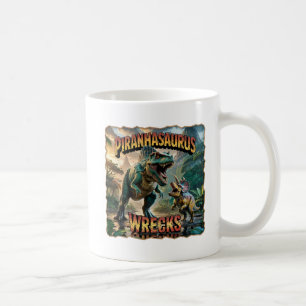 Mug Illustration de Piranhasaurus Wrecks – Drôle et Ef