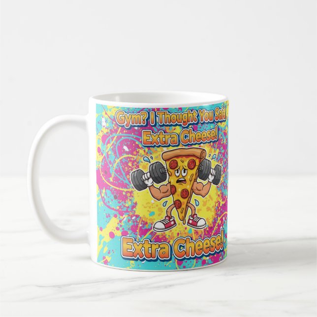 Mug Illustration de plaisanterie de pizza au fromage s (Gauche)