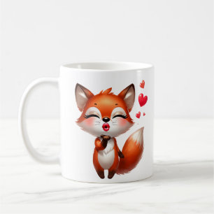 Mug Illustration de renard mignon avec des cœurs