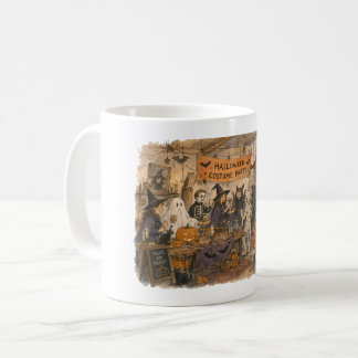Mug Illustration de scène de fête costumée pour Hallow