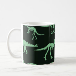 Mug Illustration de silhouette Vintage des os de dinos