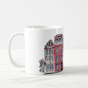 Mug Illustration des bâtiments d'Amsterdam