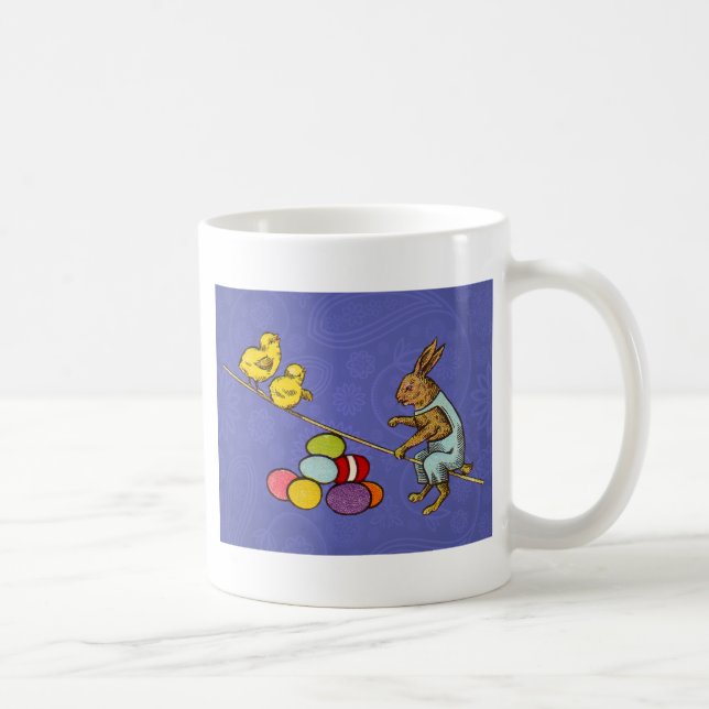 Mug Illustration des oeufs de poulets lapins de Pâques (Droite)