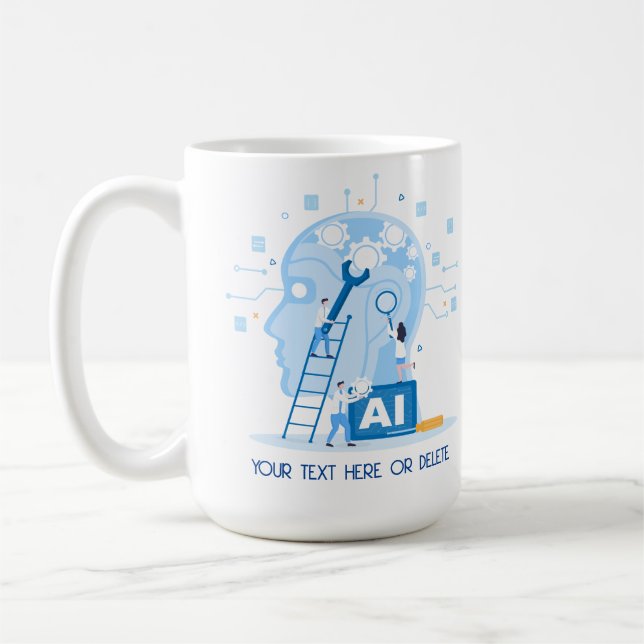 Mug Illustration d'intelligence artificielle bleu mode (Gauche)