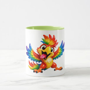 Mug Illustration d'oiseau tropical coloré