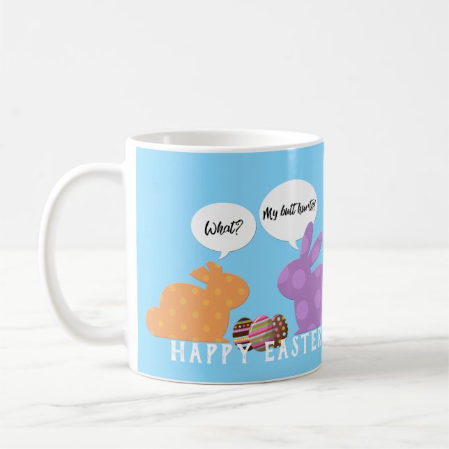 Mug Illustration drôle Bunnies de Pâques (Gauche)
