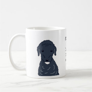 Mug Illustration drôle d'un Labradoodle café d'abord