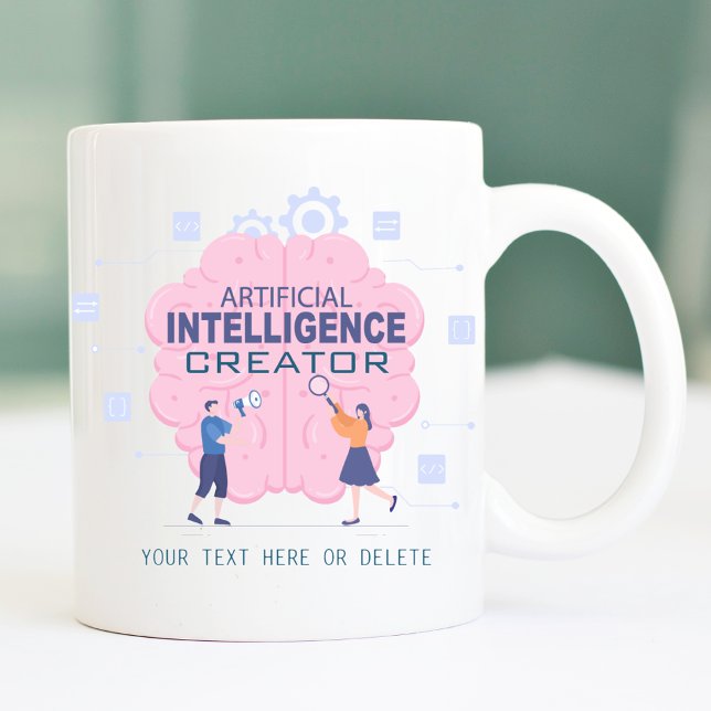 Mug Illustration du cerveau rose Intelligence artifici (Créateur téléchargé)