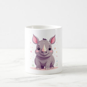 Mug Illustration du dessin animé Baby Rhino