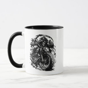 Mug Illustration du motard Faucheuse 