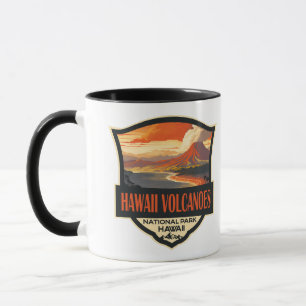 Mug Illustration du parc national des volcans d'Hawaii