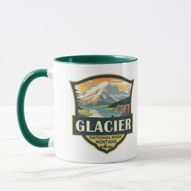 Mug Illustration du parc national Glacier Voyage Vinta (Gauche)
