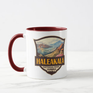 Mug Illustration du parc national Haleakala Badge rétr